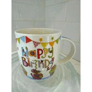 "HAPPY BIRTHDAY" Coffee Mug Cup Gift Cupcakes Ceramic New With Tags!
